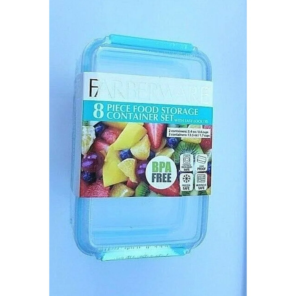 Farberware 8 Piece Food Storage Set BPA Free Microwave and Freezer Safe …